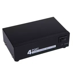 MaK World RCA 1 Input & 4 Output 4 Way Audio Video AMP Splitter Black image 2