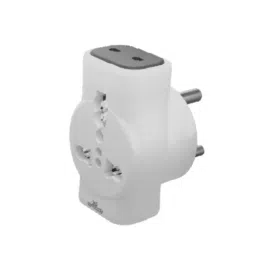HOSPER 6-16 A Polycarbonate 3 Pin Multi Plug White, H525D-19