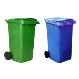SALH 120 L Green+ Blue Plastic Dustbin With 2 Wheel (Pack of 2)-picture-36