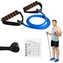 STRAUSS Single Resistance Tube With Foam Handle Workout Accessories-24