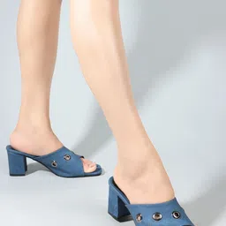 DressBerry Women Textured Party Block Sandals-5
