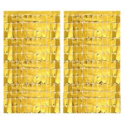 Johra Square Foil Curtain Birthday Decoration Yellow - Pack of 2-image-89