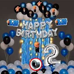 Party Propz Boss Baby Themed 2nd Birthday Decoration Kit Blue Black - Pack of 44-image-39