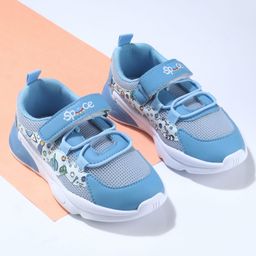 Cute Walk by Babyhug Velcro Closure Sneaker Shoes With Space Theme Print - Blue-image-85
