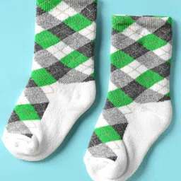 Mustang Cotton Knit Socks with Checks Design - Offwhite-picture-47