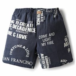 Noddy Typography Printed Shorts - Air Force Blue-image-67
