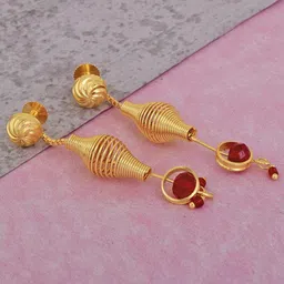 MEMOIR Gold-Plated Contemporary Beaded Drop Earrings-image-73