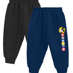 BAESD Infants Pack Of 2 Cartoon Characters Printed Cotton Joggers-19