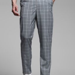Jack & Jones Men Checked Slim Fit Chinos Trousers-image-91