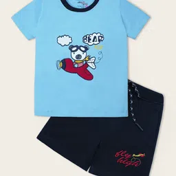 Nino Togs Boys Printed Round Neck Short Sleeves T-shirt With Shorts-image-71
