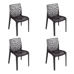 SUNPLAST Cafe Molded Web Plastic Armless Cafeteria Chair, Black (Set of 4)-image-20