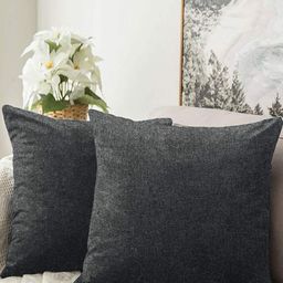 Blue Grass Black 2 Pieces Square Cushion Covers-image-23