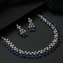 Jazz and Sizzle Silver-Plated American Diamond Studded Jewellery Set-59