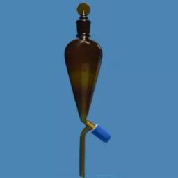 Abgil 5000ml Amber Color Pear Shape Separating Funnel with Interchangeable Stopper and Teflon Rotaflow ABG1671-5