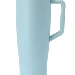 HOUSE OF QUIRK Blue Single Stainless Steel Tumbler with Handle and 2 Straw Flip Lid 1.2 L-picture-6