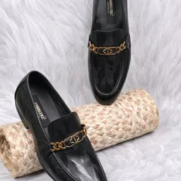 Cobblerz Men Printed Leather Loafers-picture-32