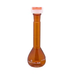 Supertek 200 ml QR Coded Volumetric Flask Wide Mouth Amber Color Class A ISI Mark with Interchangeable Glass and Super Stopper, Individual Works Certificate, 75.439.0200QI (Pack of 2) image 3