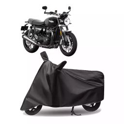 Auto Pearl Polyester Two Wheeler Cover for Triumph Speed Twin BS6 (Grey)-image-84