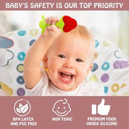 Kritiu Set Of 2 Textured Fruit Feeder & Stand Teether image 3