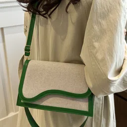 HAUTE SAUCE by Campus Sutra Colourblocked Leather Structured Sling Bag With Fringed-25