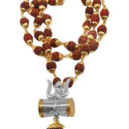 Divine souvenirs Unisex Rudraksh Beaded Statement Chain image 1