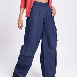 DressBerry Women Loose & Lively Cargo Style Baggy Jeans-picture-18