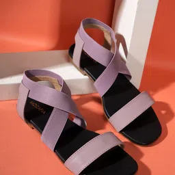 MOZAFIA Women Open Toe Flats with Buckles-picture-11