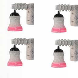 SOMIL Pink Glass Cylinder Printed Wall Lamps-image-69