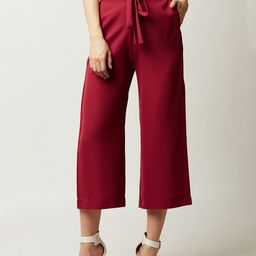 Miss Chase Women Maroon Regular Fit Solid Culottes-image-47