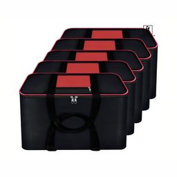 Fashion Throw Red & Black 5 Pieces Reusable Handbag Organisers-10