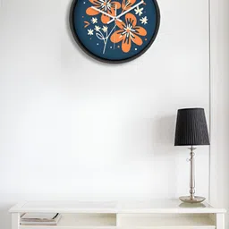 OLIVE TREE Black & Navy Blue Printed Contemporary Wall Clock-image-58