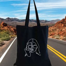 the sack co Black Cotton Tote Bag-image-88