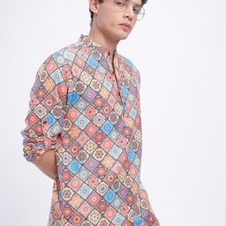 Anouk Rustic Geometric Printed Kurta-image-47