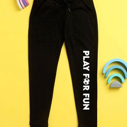 NUSYL Play For Fun Placement Printed Unisex Track Pants - Black-image-73