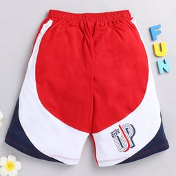 Nottie Planet Sports Theme Soccer Placement Printed Colour Blocked Shorts - Red-image-53