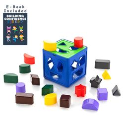BitFeex Shape Sorting Cube with 18 Shape and Different Color Kids Activity Toys Learning and Educational Toys - 18 Pieces-26