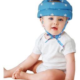 Luvlittle Adjustable Cushioned Baby Safety Helmet Star Printed - Blue (Print May Vary)-16