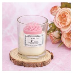 The Procure Store Marigold Flower Design Scented Candle- Pink-54