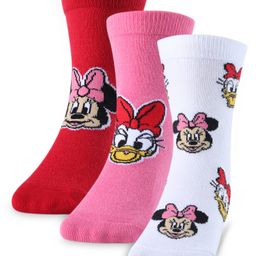 Cute Walk by Babyhug Disney Ankle Length Anti-Bacterial Minnie Mouse Graphics Socks Pack of 3 - Multicolour-image-90