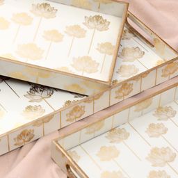 Duli Enamel Coated Multipurpose Waterproof Serving Trays for Home and Dining Table - Set of 3-12