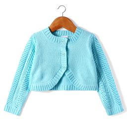 Babyhug Knitted Full Sleeves Solid Woollen Shrug - Aqua Blue-image-48