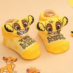 Disney by Yellow Bee Cotton The Lion King Featuring Mufasa Applique Detailed 3D Socks - Yellow-55
