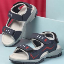 Cute Walk by Babyhug Sandals with Velcro Closure - Navy Blue & Orange-picture-4