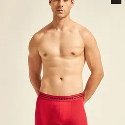 URBAN ADVENTURE Men Pack Of 2 Mid-Rise Moisture Wicking Trunks 2UAM-015(BLK-RED)-picture-18