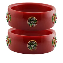 Vidhya Kangan Red Plastic Bangles-image-24