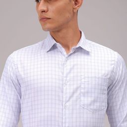 Luxe by TIGC Men Cutaway Collar Checked Slim Fit Formal Shirt-image-24