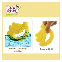 BeeBaby Banana Shape Soft Silicone Teether - Yellow image 4