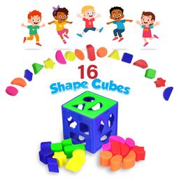 BitFeex Shape Sorting Cube with 18 Shape and Different Color Kids Activity Toys Learning and Educational Toys - 18 Pieces image 4