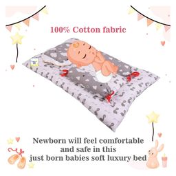 Toddylon Baby Bedding Combo Mattress with Net Sleeping Bag 4 Pcs Gaddi Set - Grey image 4
