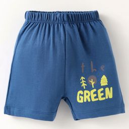 OHMS Sinker Knit Above Knee Length Shorts with Text Print Pack of 3 - Red Light & Navy Blue image 4